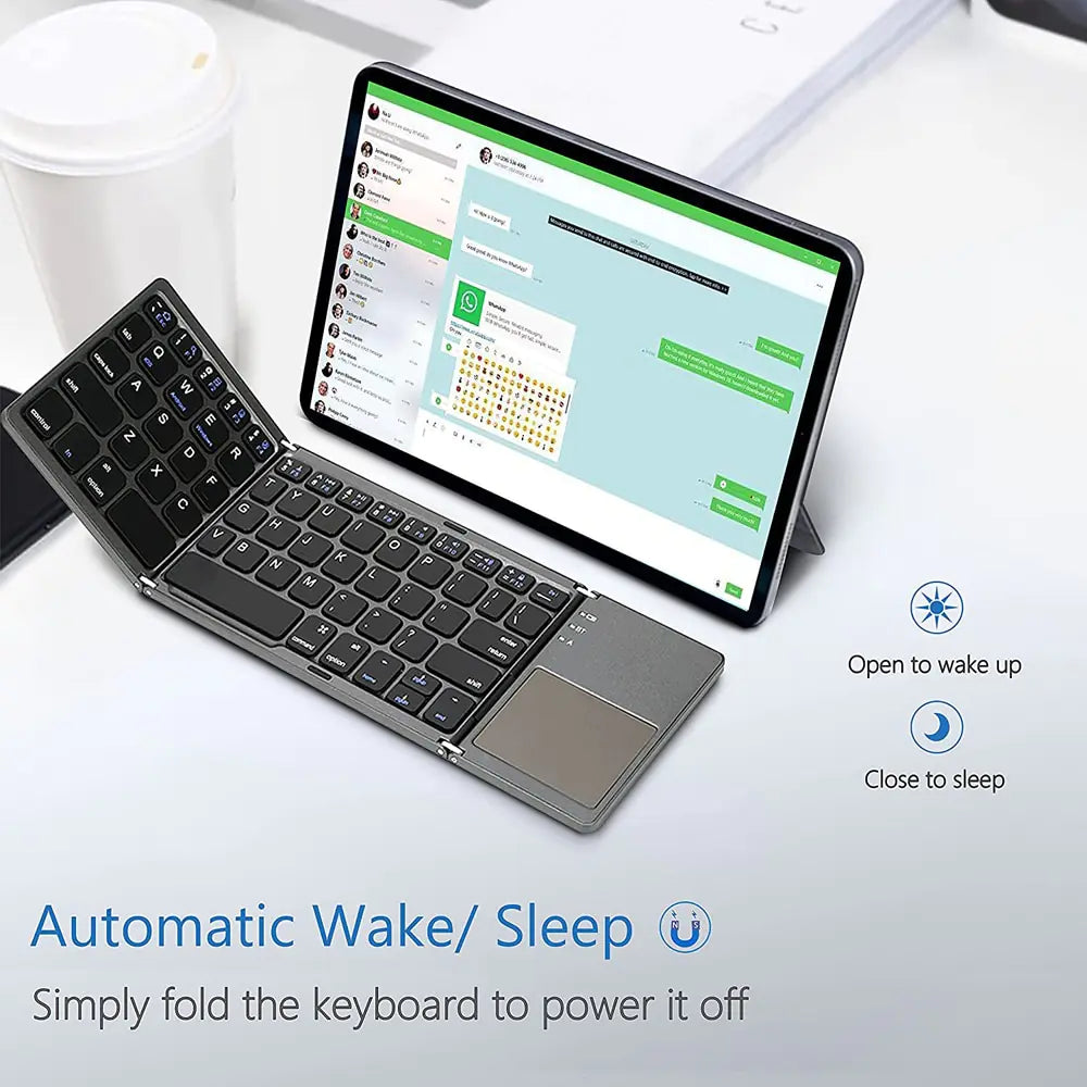 Portable Mini Three-Fold Bluetooth Keyboard