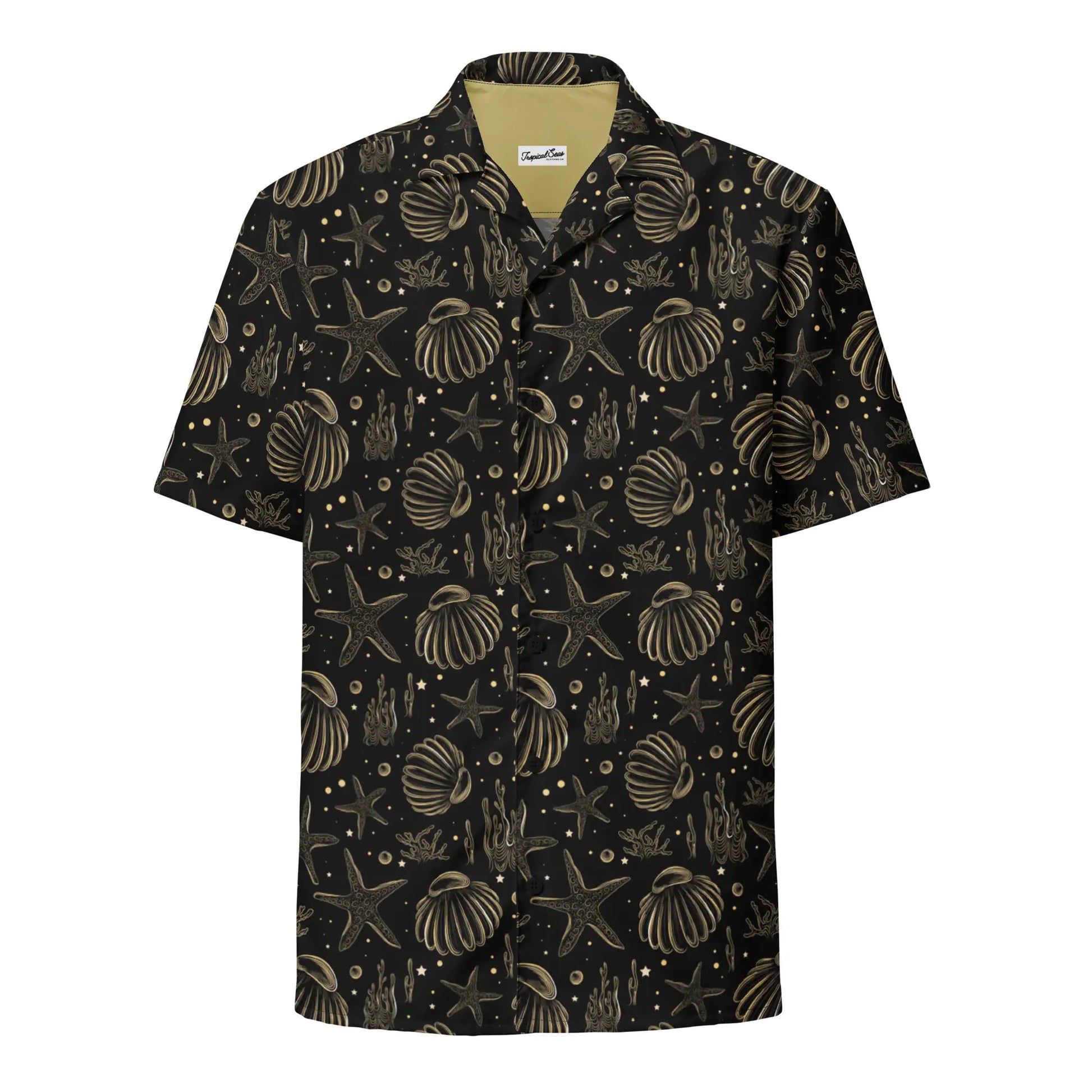 Golden Shore Button Down Hawaiian Shirt - Coastal Summer 2024 Collection