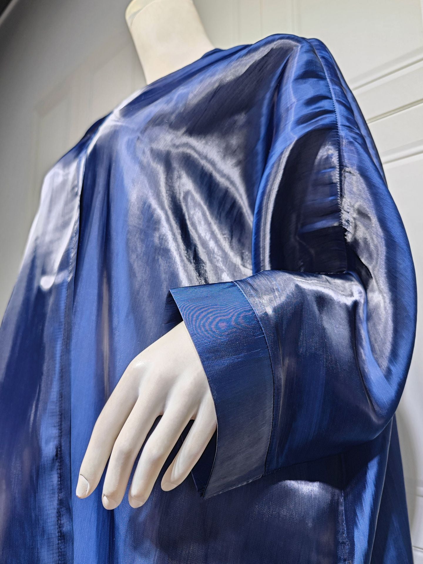Muslim Bright Silk Satin Batwing Sleeve Robe