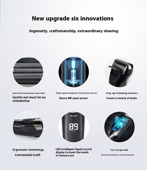Electric Shaver LED Display Professional Shaver Reciprocating Multifunctional Shaver