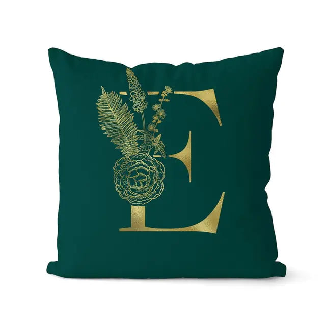 Green Pillowcase Gold Letters