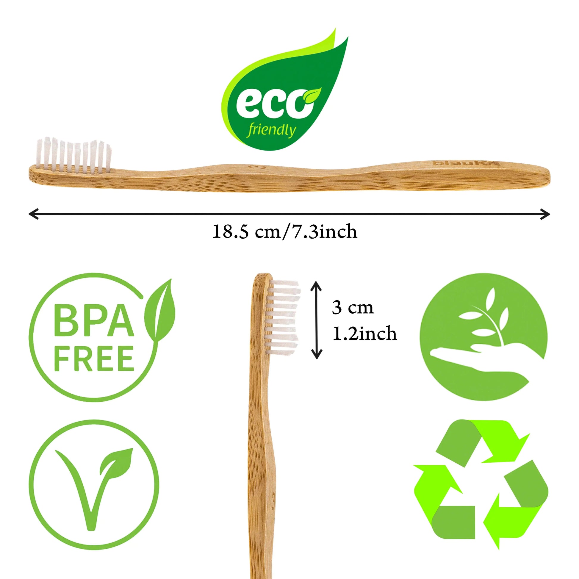 Bamboo Toothbrush Set 5-Pack - Bamboo Toothbrushes with Medium Bristles for Adults - Eco-Friendly, Biodegradable, Natural Wooden Toothbrushes