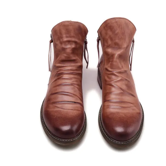 Retro Ankle Non-Slip Leather Boots Men