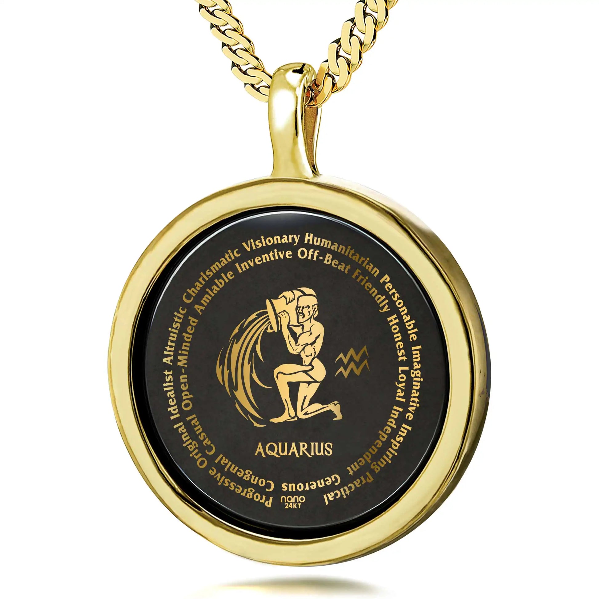 Aquarius Necklaces for Lovers of the Zodiac | Inscribed in Gold