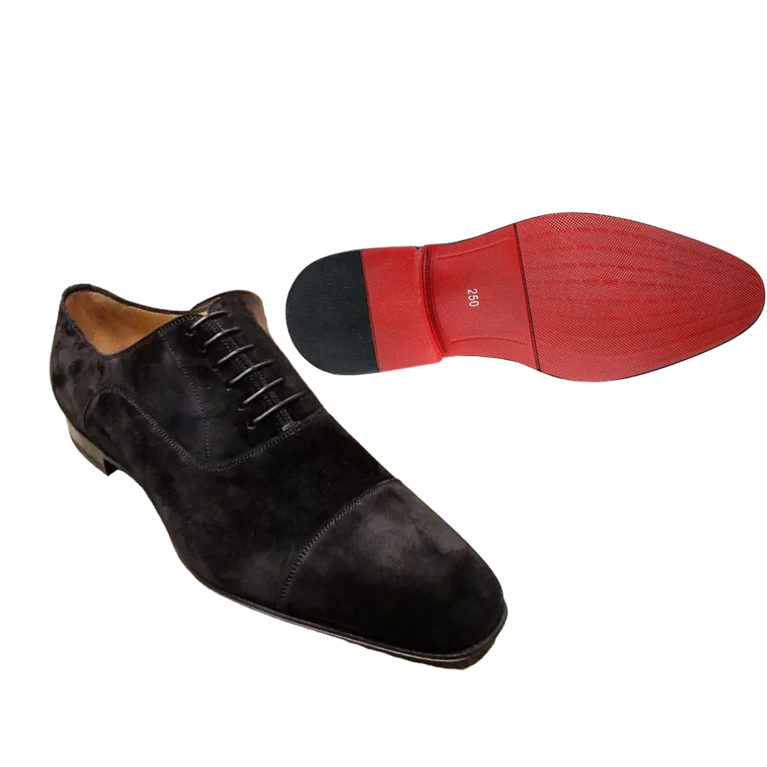 Red Bottom Classic Suede Leather Black Oxfords Shoes