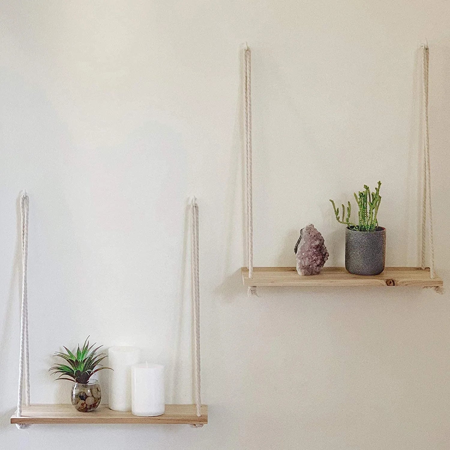 Wooden Rope Swing Shelf