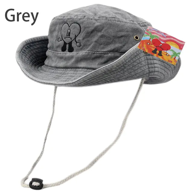 Foldable Cotton Embroidered Bucket Hat