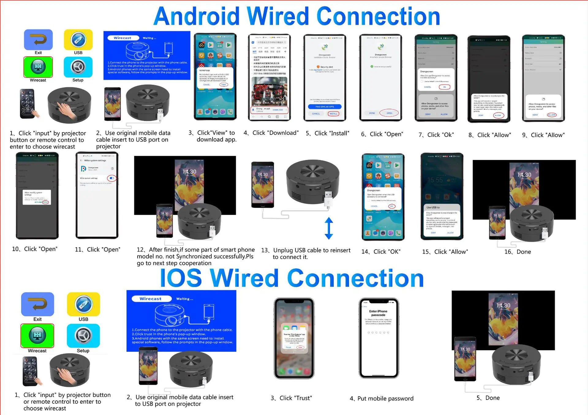 Mini proyectores portátiles para teléfonos inteligentes