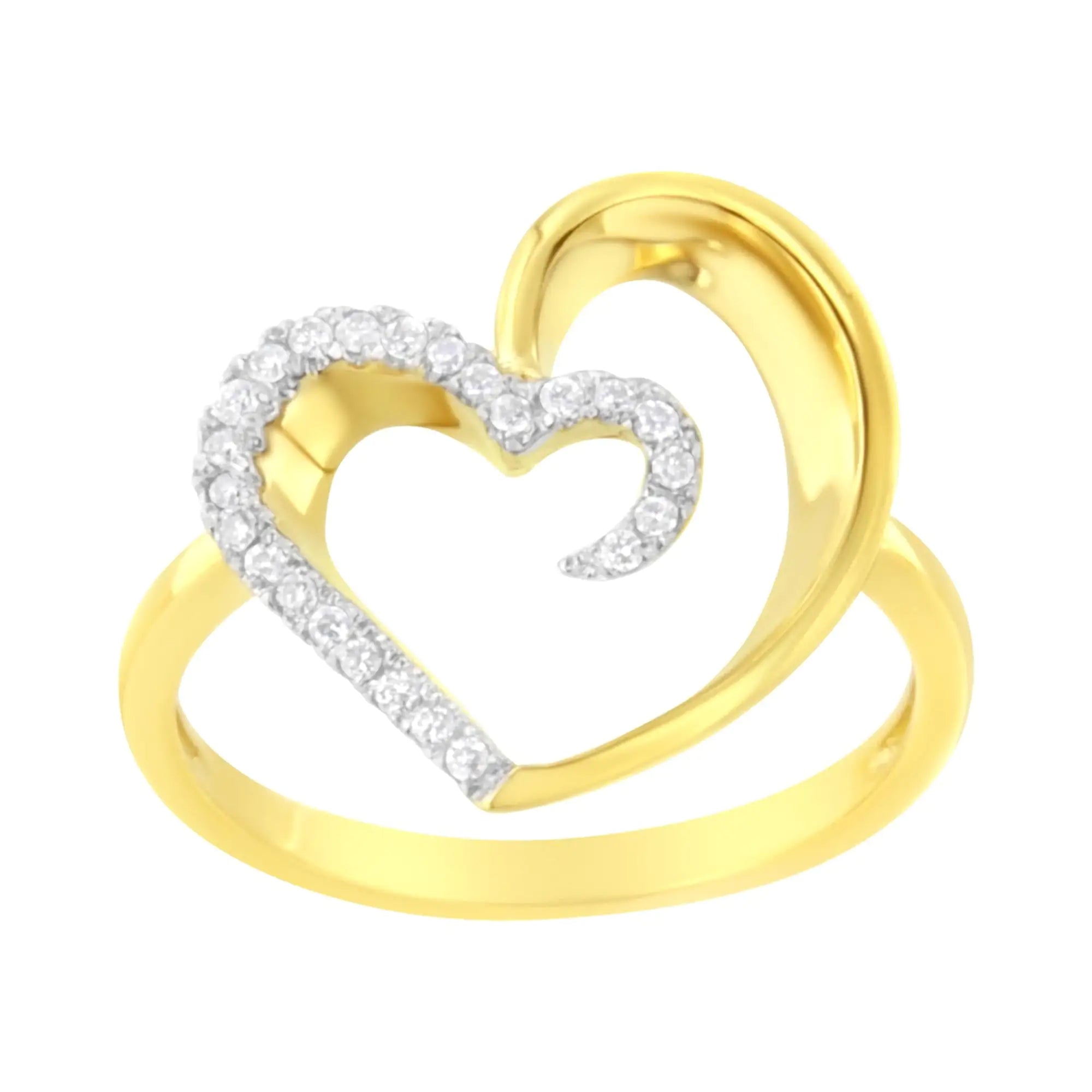 14KT Yellow Gold 1/10 ctw. Diamond Heart Shape Ring (K-L, I1-I2)