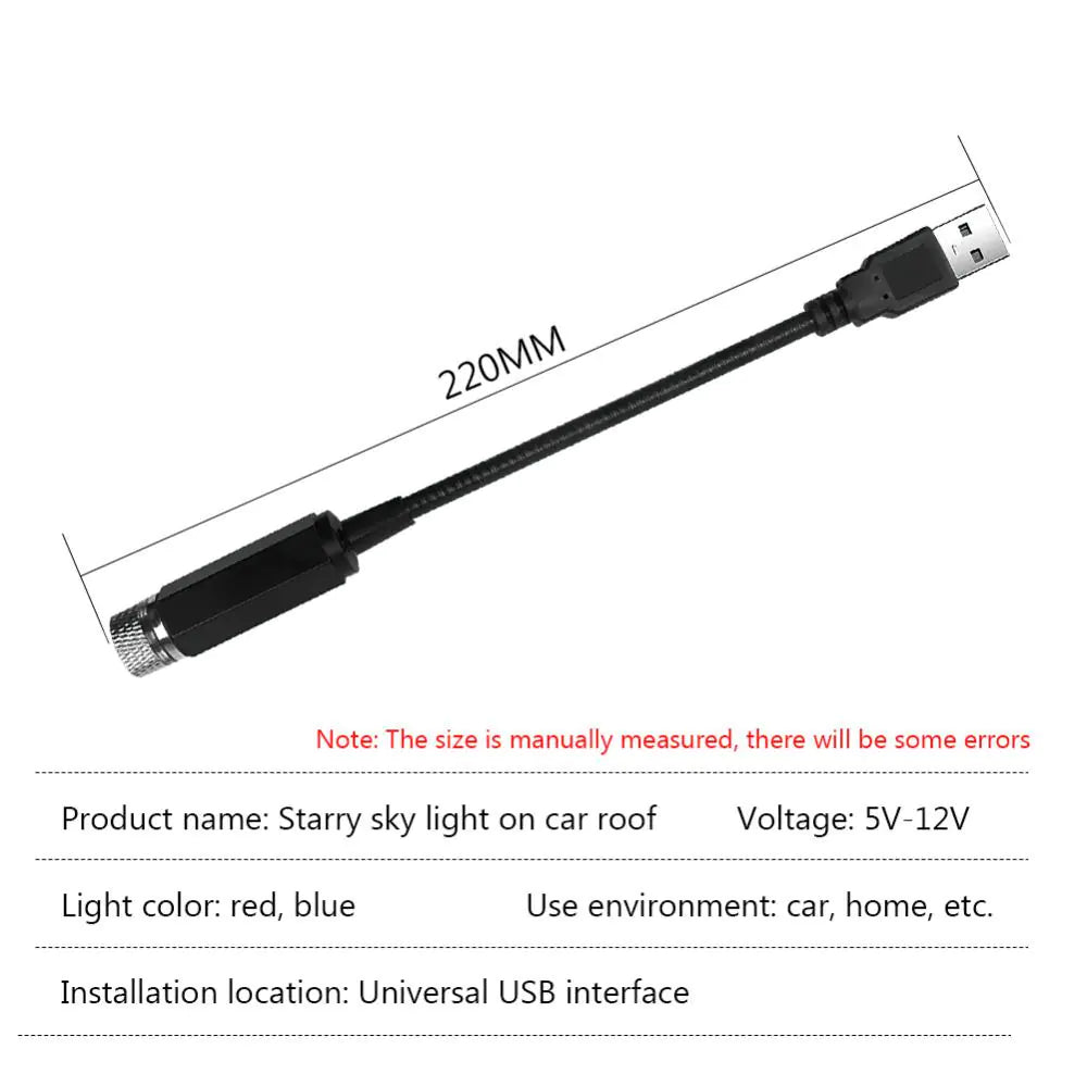 Mini proyector LED de techo con luz nocturna para coche