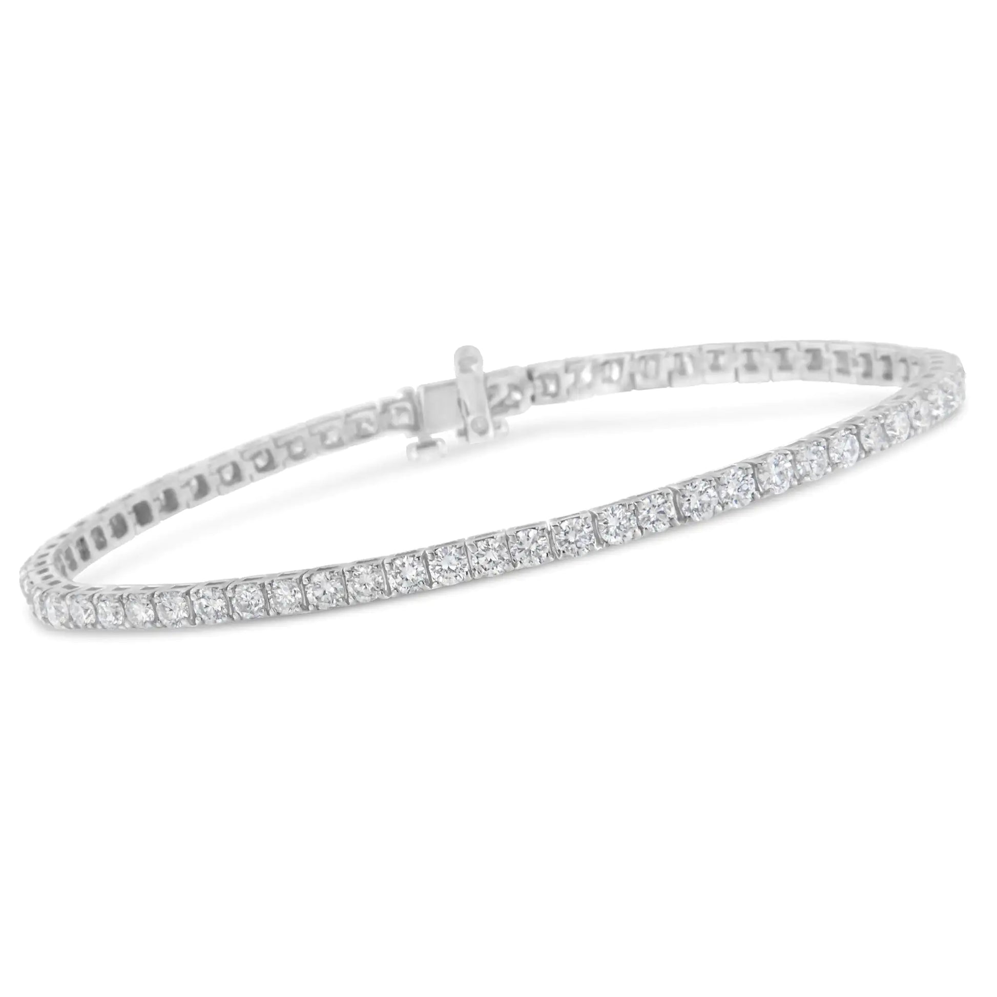 IGI Certified Diamond 14K White Gold Classic 7” Tennis Bracelet - Choice of Carat Weights