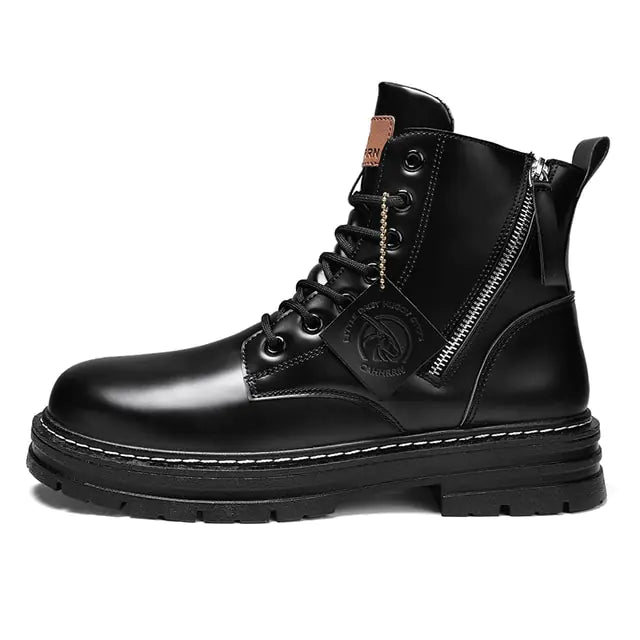 High Top Boots Men's Leather Shoes