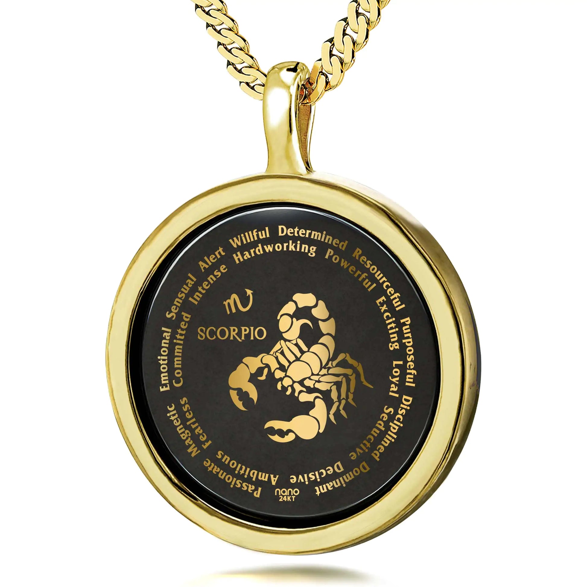 Scorpio Necklaces for Lovers of the Zodiac 24k Gold Inscribed