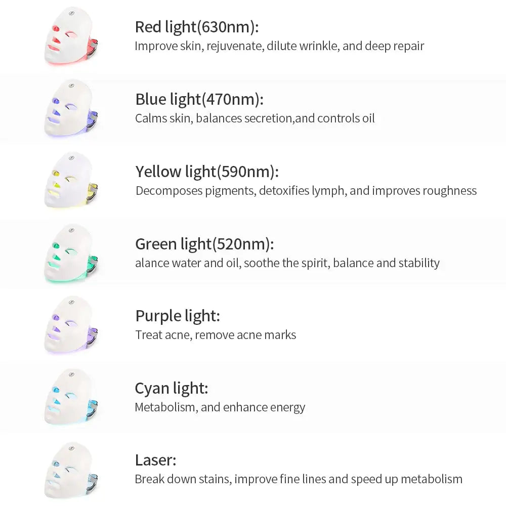 LED  Facial Mask  color led beauty mask  led face mask colors  7 colors led mask  7 color led mask  light mask colors  7 colors led facial mask  7 color led face mask  7 color led light therapy mask  7 color led facial mask