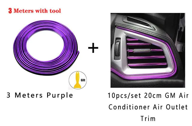 Tiras decorativas flexibles para molduras de automóviles