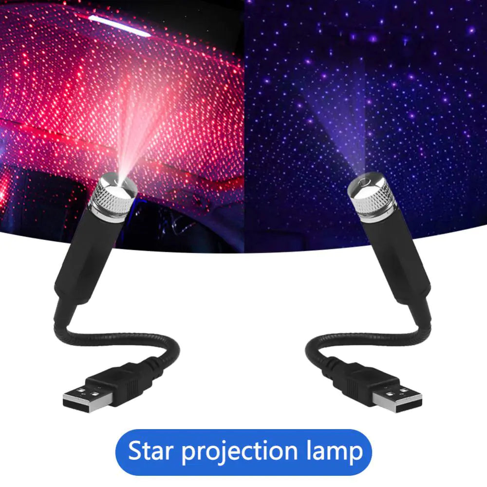 Mini proyector LED de techo con luz nocturna para coche