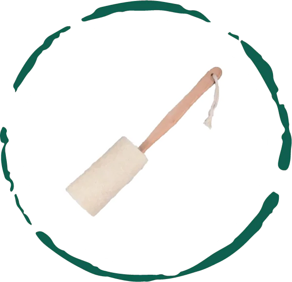 Natural Loofah Bath Brush w/Long Handle.