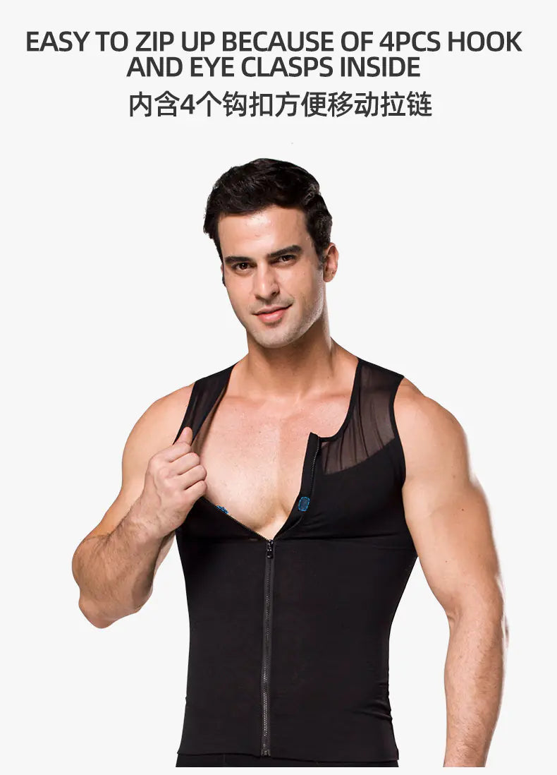 Zipper Corset Vest Mesh Shapewear