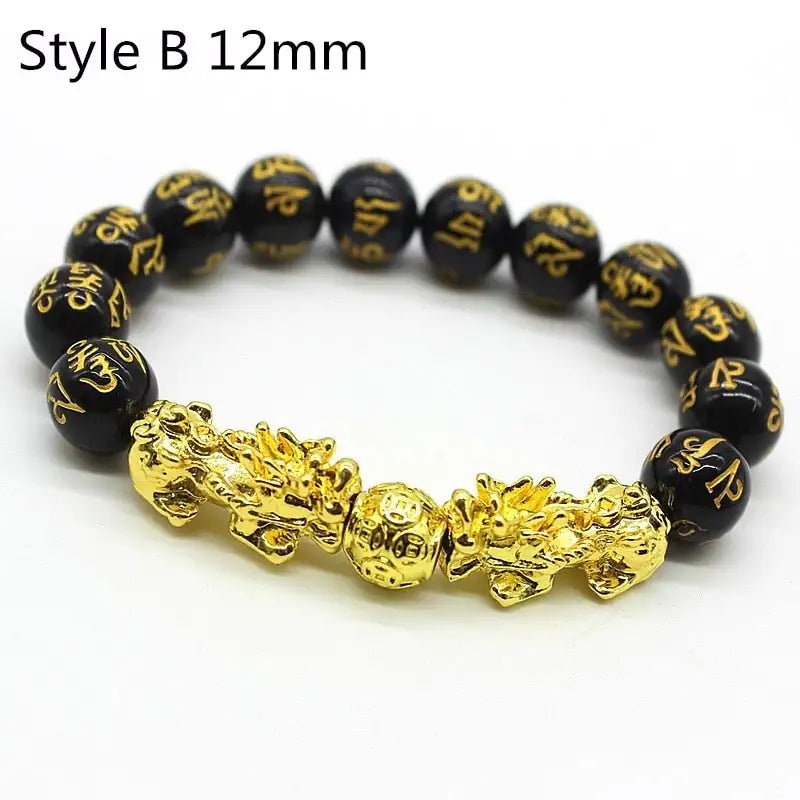 Feng Shui Wealth Bracelet  Black Beads