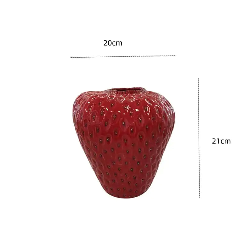 Cartoon Strawberry Ceramic Vase