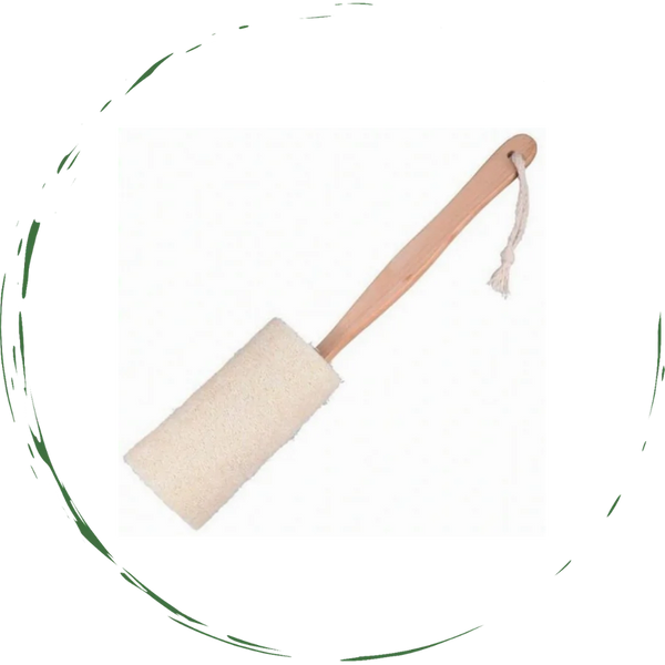 Natural Loofah Bath Brush w/Long Handle.