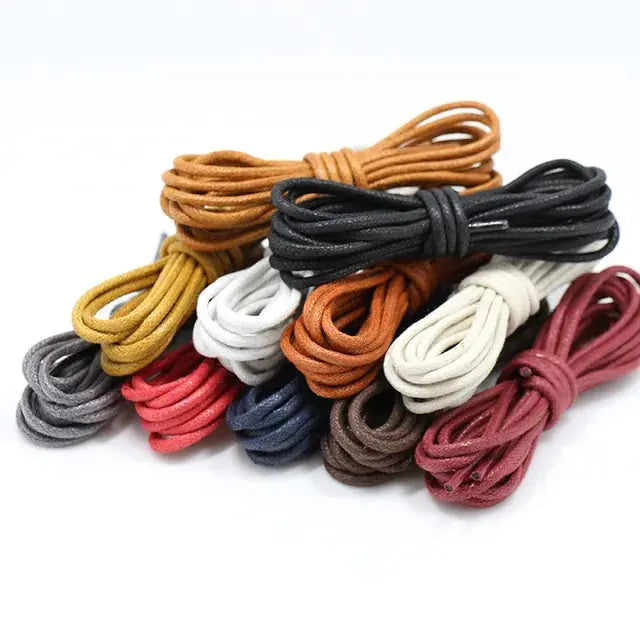 Cotton Waxed Round Shoelaces Set