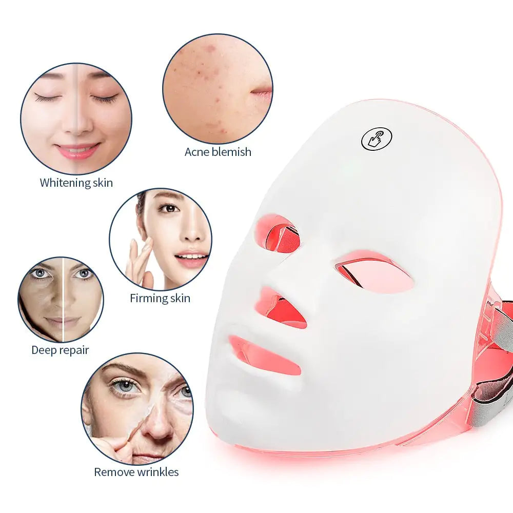 LED  Facial Mask  color led beauty mask  led face mask colors  7 colors led mask  7 color led mask  light mask colors  7 colors led facial mask  7 color led face mask  7 color led light therapy mask  7 color led facial mask