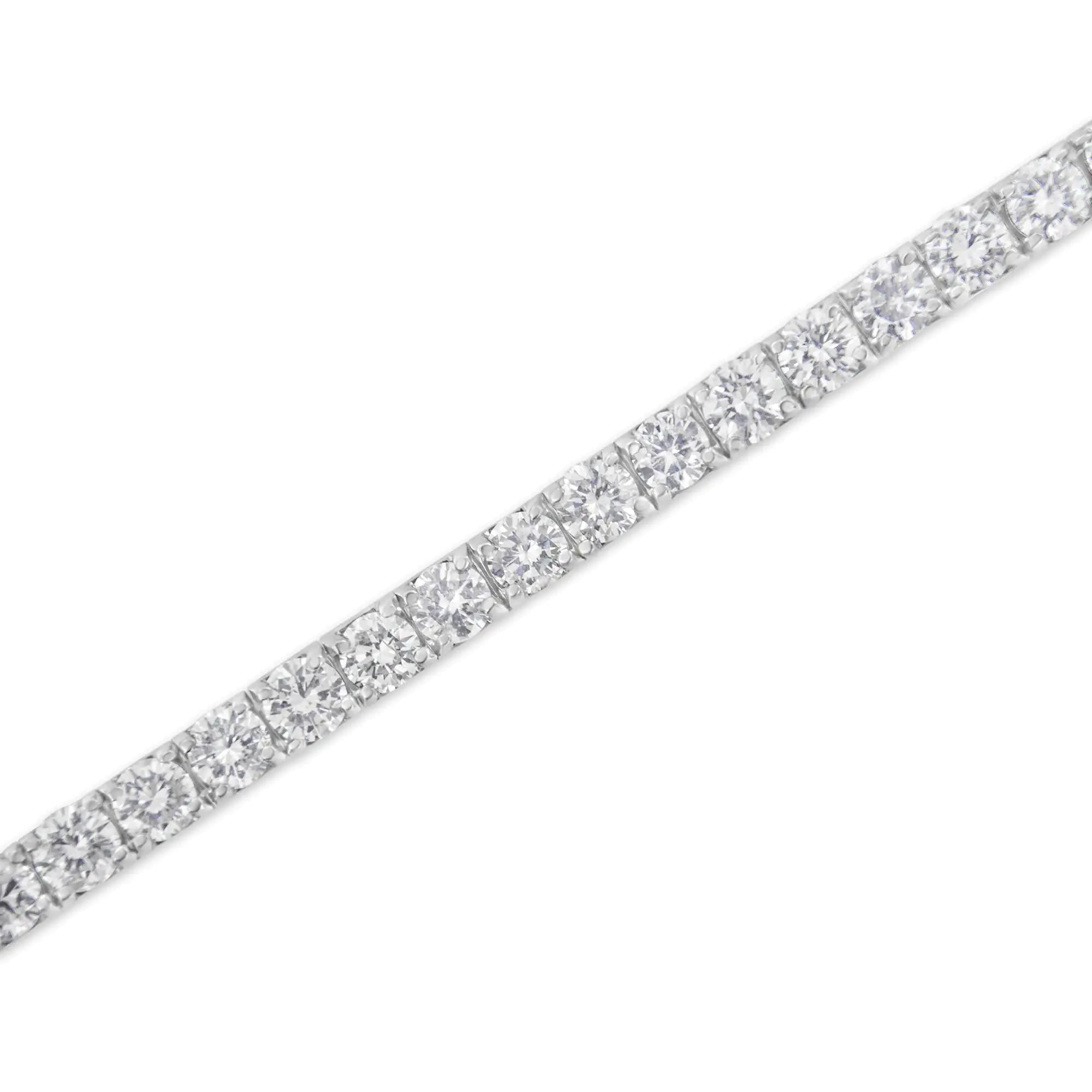 IGI Certified Diamond 14K White Gold Classic 7” Tennis Bracelet - Choice of Carat Weights